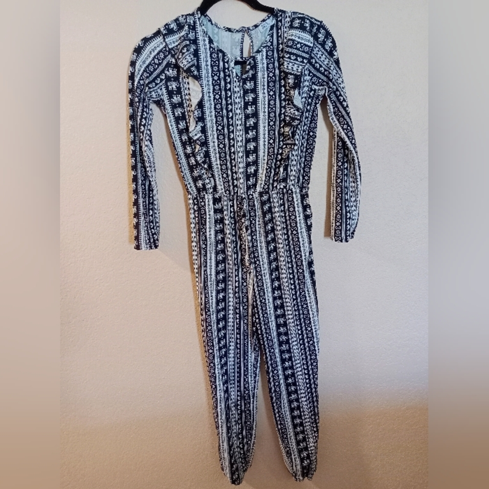 Joey B Black & White Girls Size Large Romper EUC